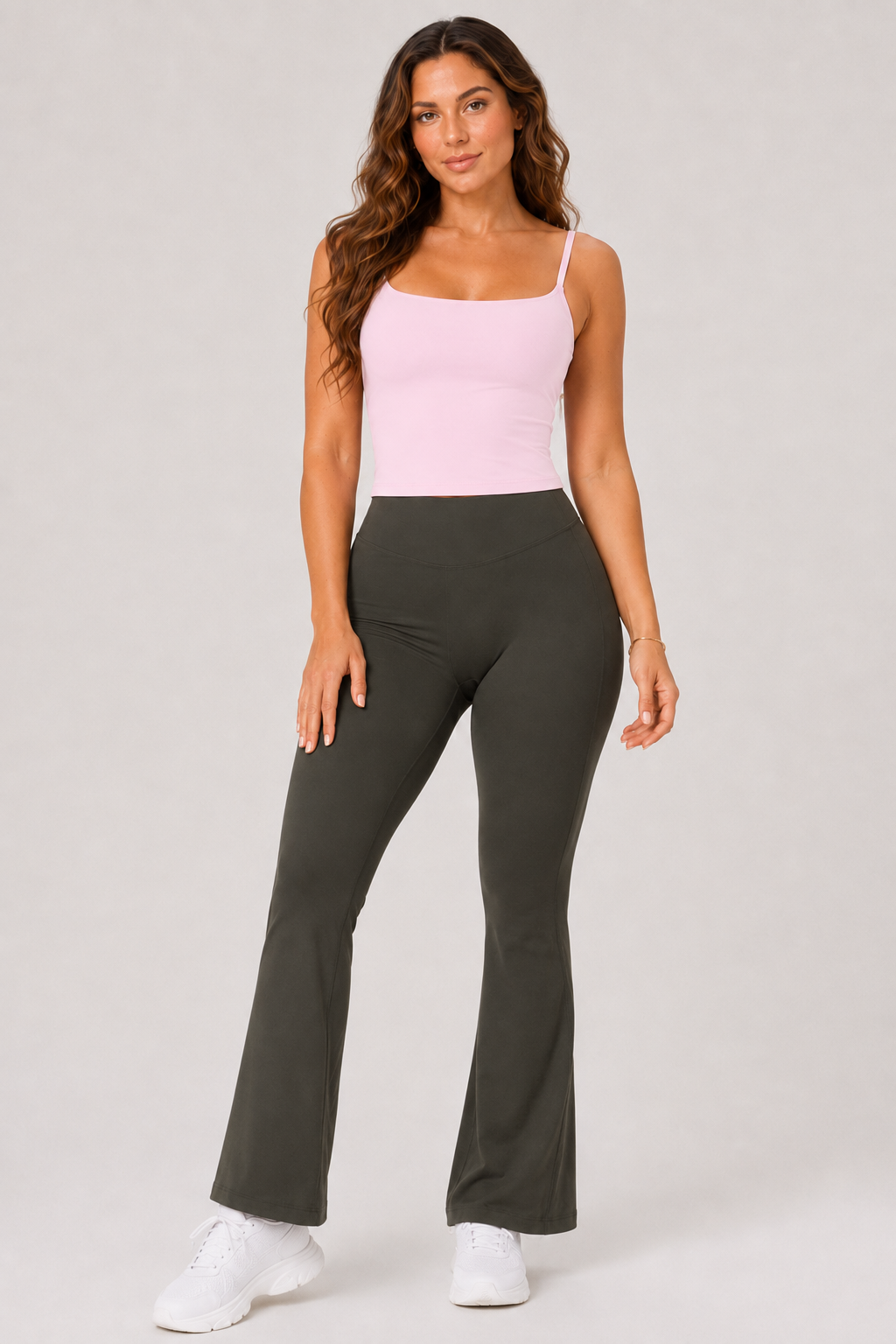 Strappy Built-In Bra Yoga Tank Pink
