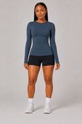 Sculpting Long Sleeve Yoga Top Navy