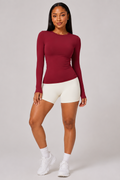 Sculpting Long Sleeve Yoga Top Burgundy