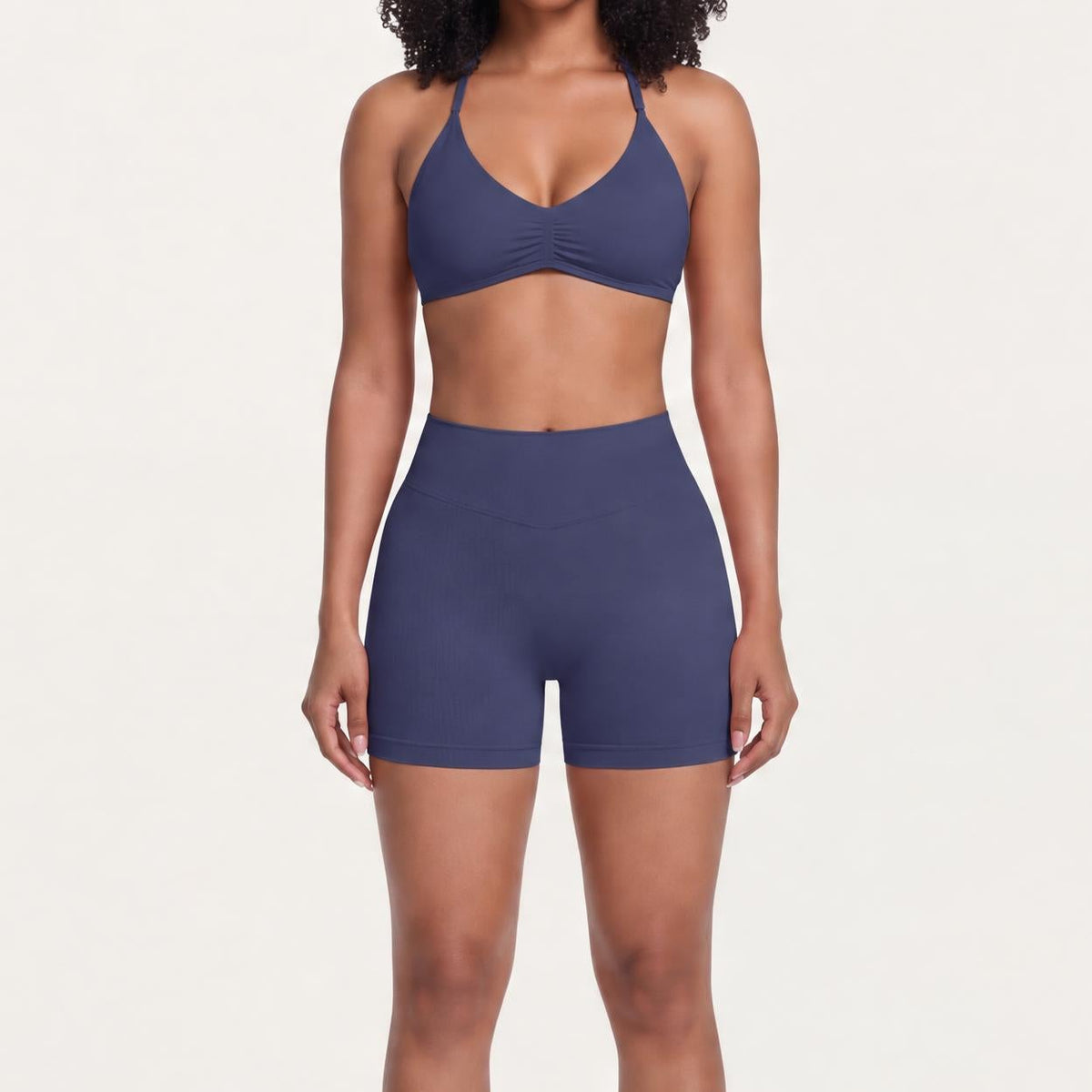 Women's Halter Bra & Shorts Training Set Navy