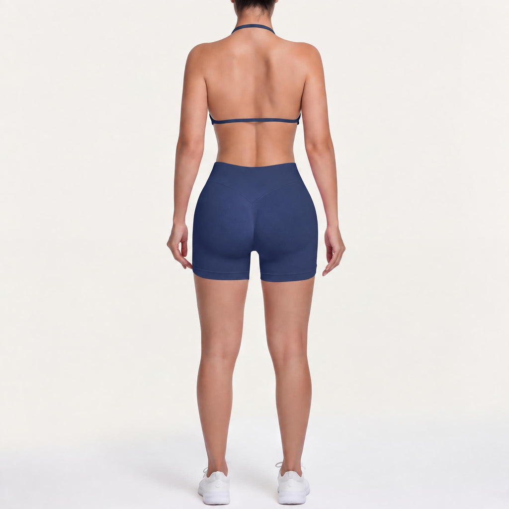 Women's Halter Bra & Shorts Training Set Navy