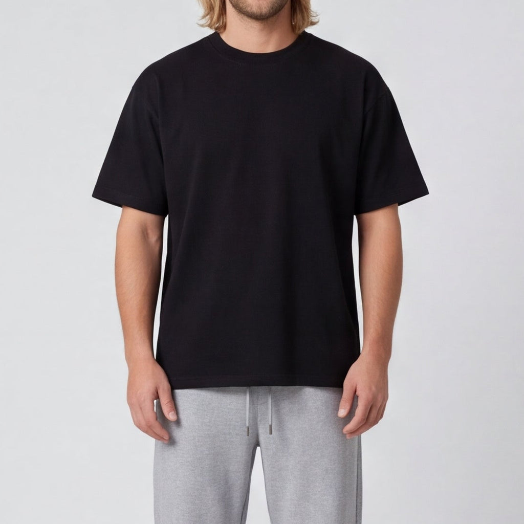 Heavyweight Boxy Cotton Tee Black