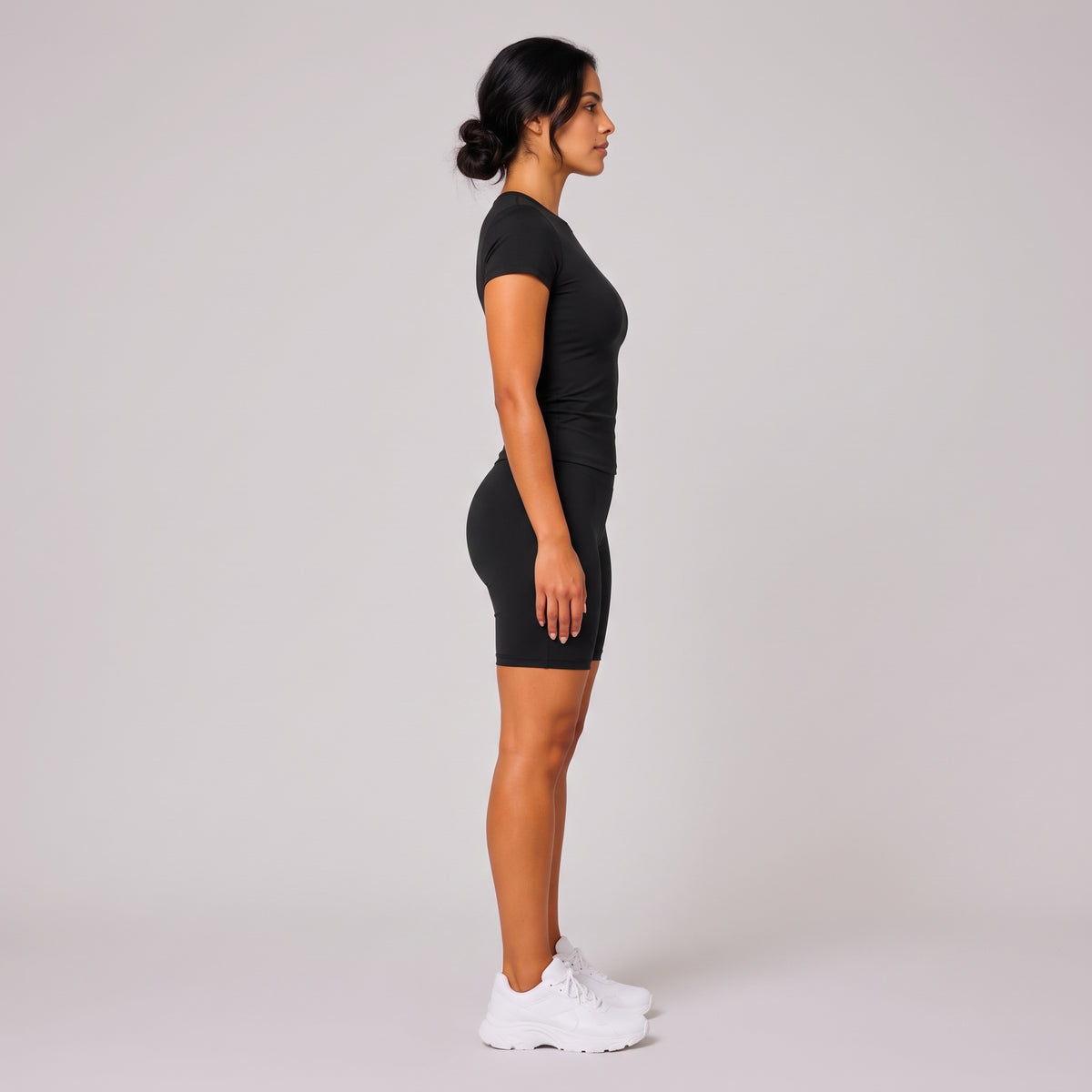 2-Piece Fitted Tee & Short Set Black