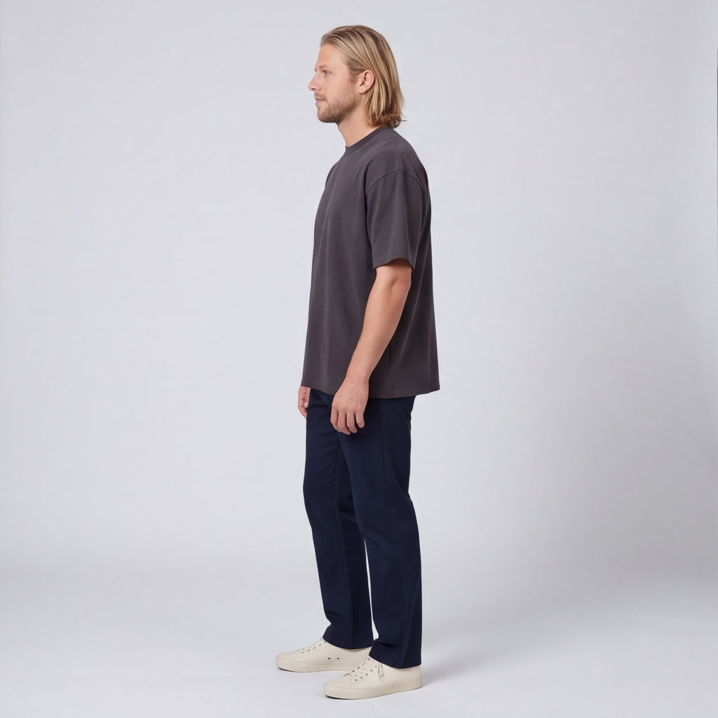 Heavyweight Boxy Cotton Tee Charcoal