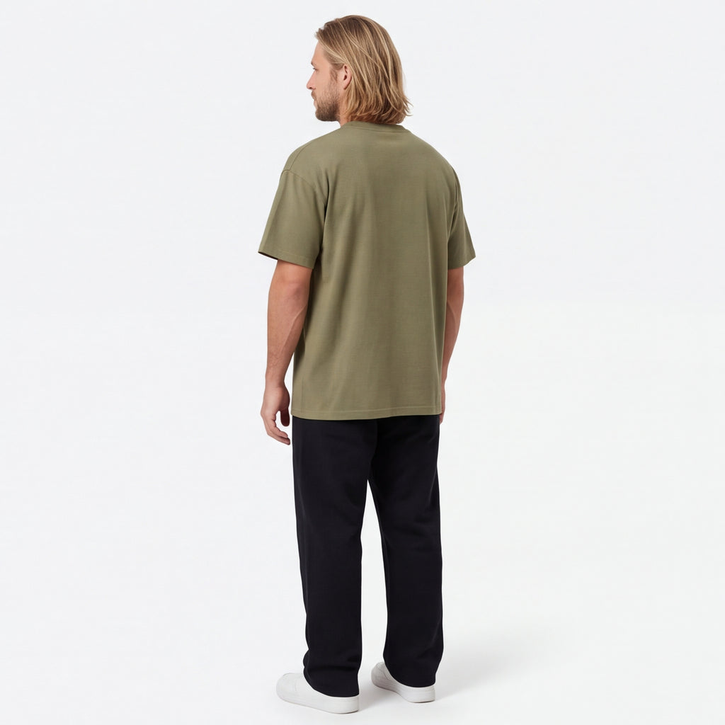 Heavyweight Boxy Cotton Tee Light Olive