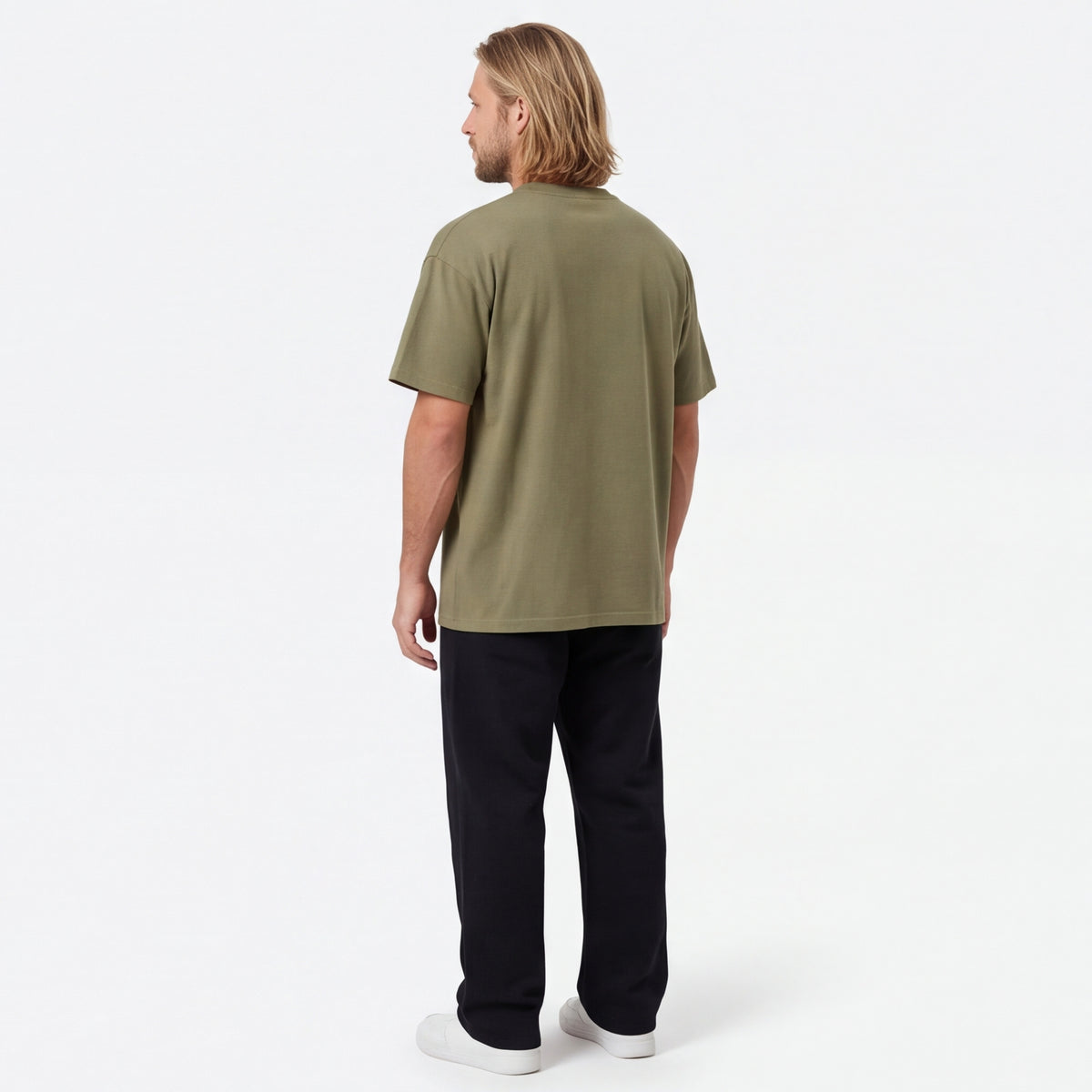 Heavyweight Boxy Cotton Tee Light Olive