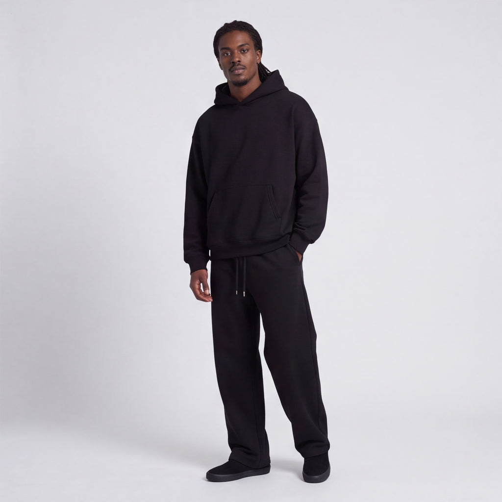 Heavyweight Fleece Pullover Hoodie Black