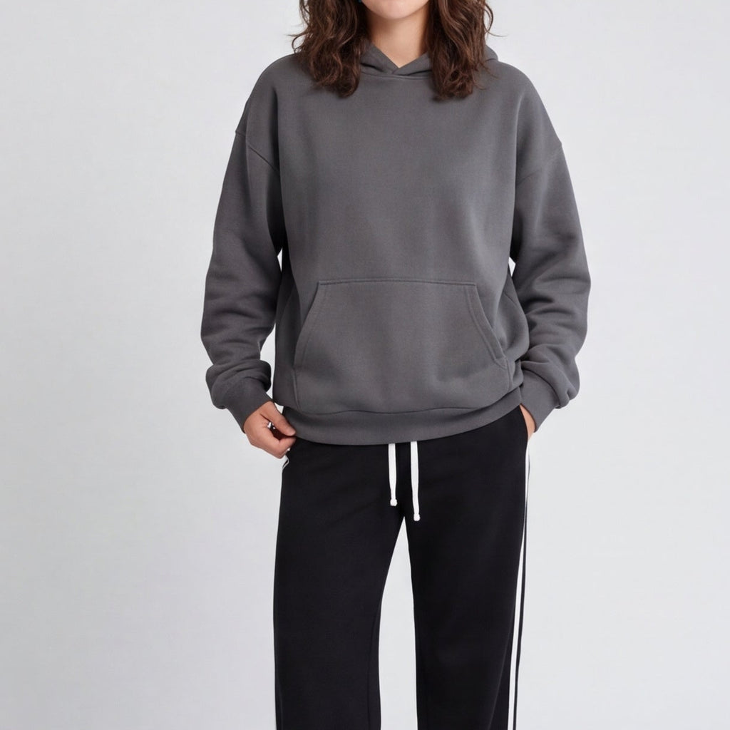 Heavyweight Fleece Pullover Hoodie Grey