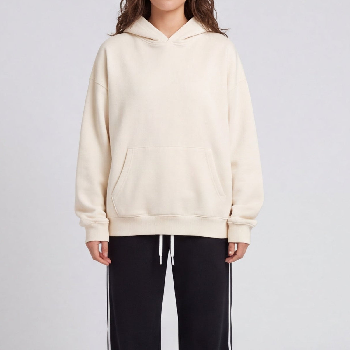 Heavyweight Fleece Pullover Hoodie Apricot