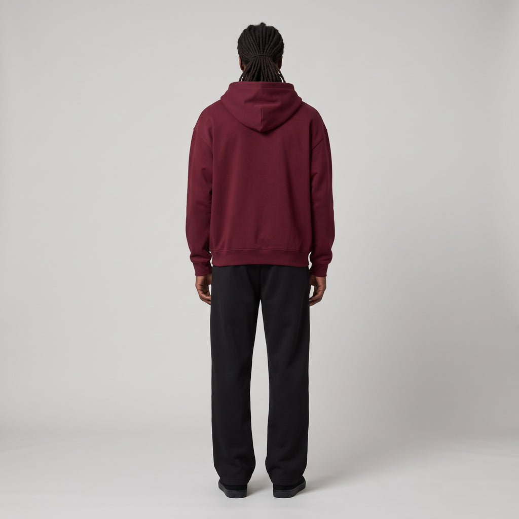 Heavyweight Fleece Pullover Hoodie Burgundy