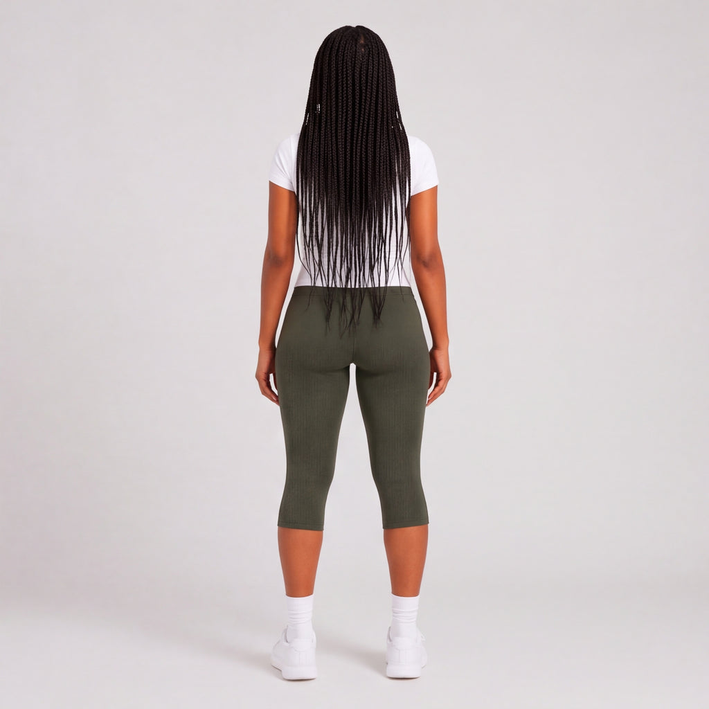 Buttery High Waist Capri Yoga Pants Green