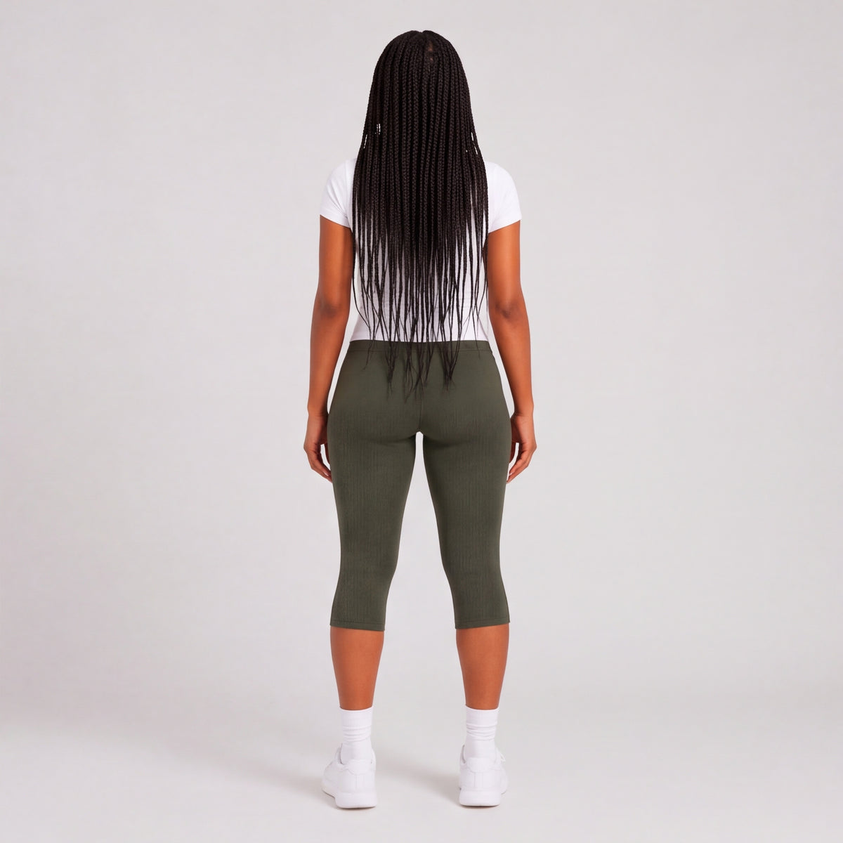 Buttery High Waist Capri Yoga Pants Green