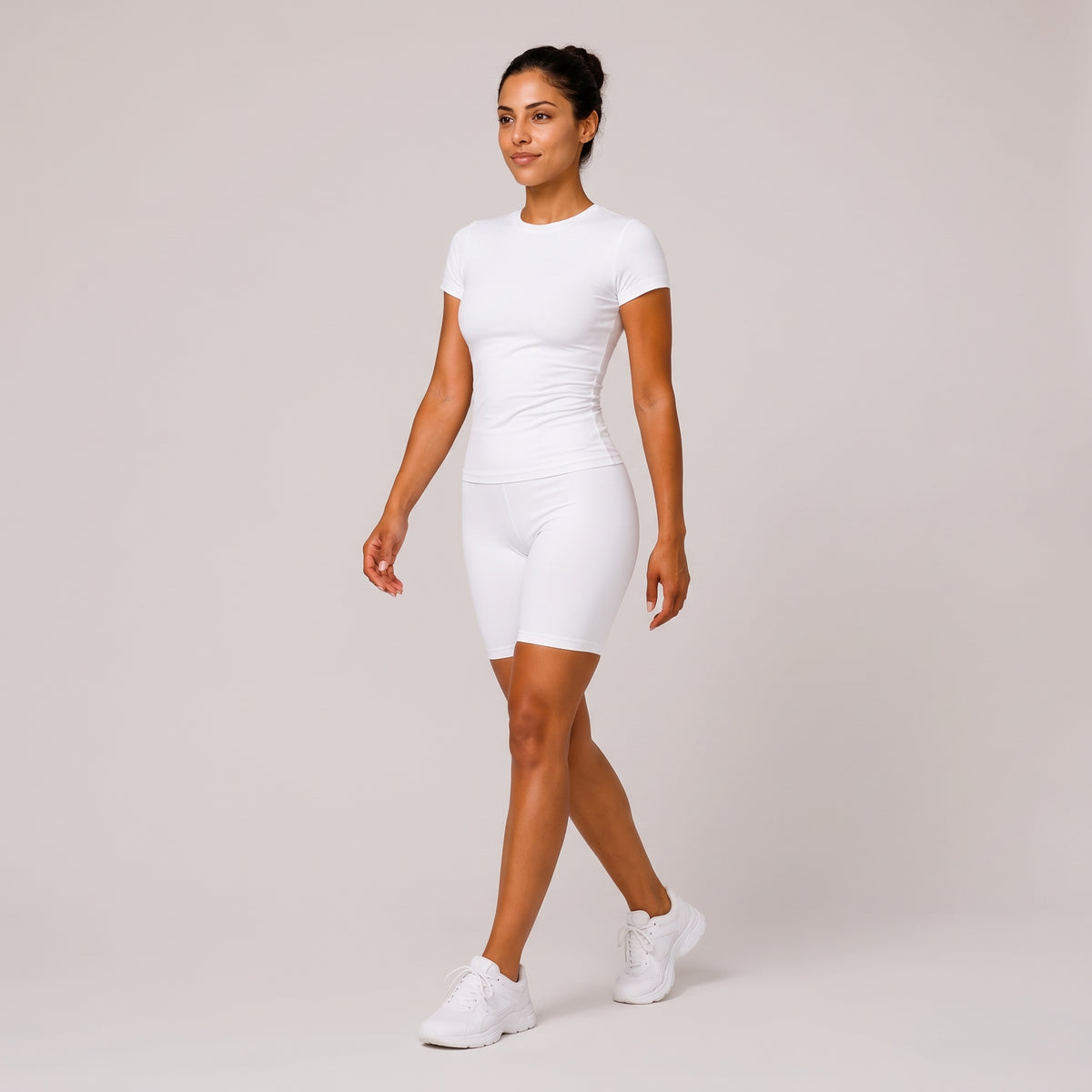 2-Piece Fitted Tee & Short Set White