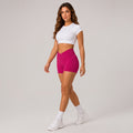 High Waist V-Cross Scrunch Booty Wine Red