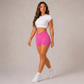 High Waist V-Cross Scrunch Booty Pink