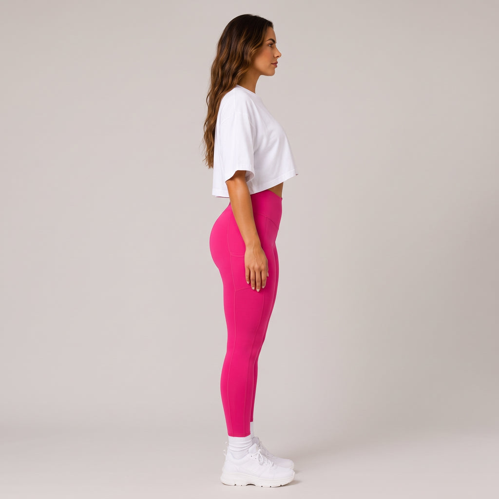 Buttery High Waist Yoga Leggings Hot Pink