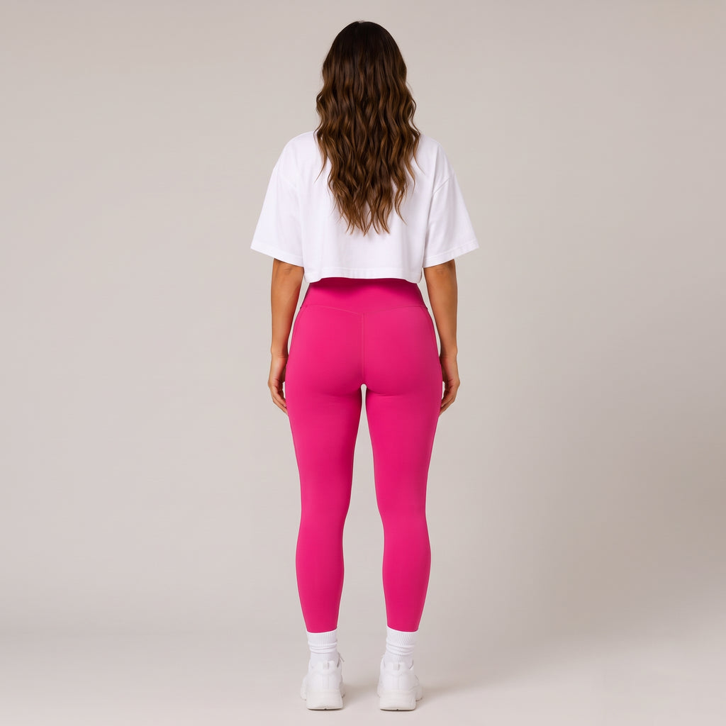 Buttery High Waist Yoga Leggings Hot Pink