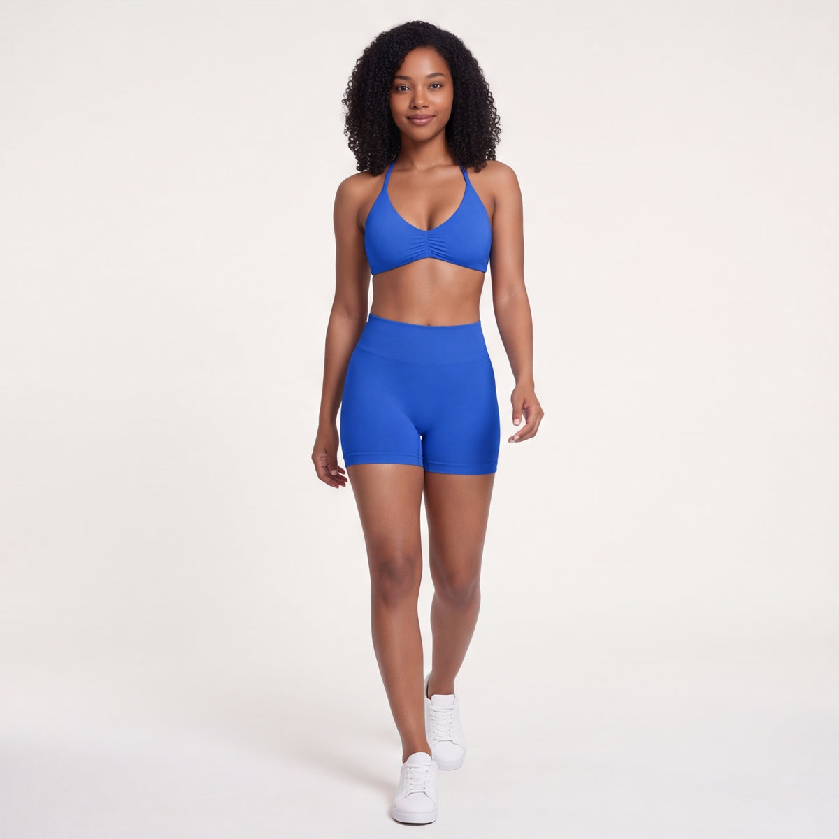 Women's Halter Bra & Shorts Training Set Sapphire Blue