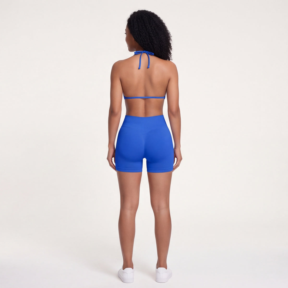 Women's Halter Bra & Shorts Training Set Sapphire Blue
