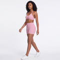Women's Halter Bra & Shorts Training Set Pink