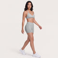 Women's Halter Bra & Shorts Training Set Light Grey