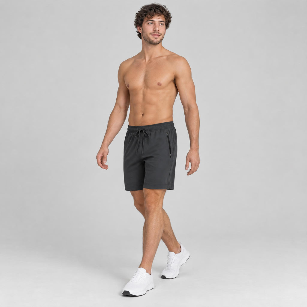 7" Zip Pocket Performance Shorts Dark Grey