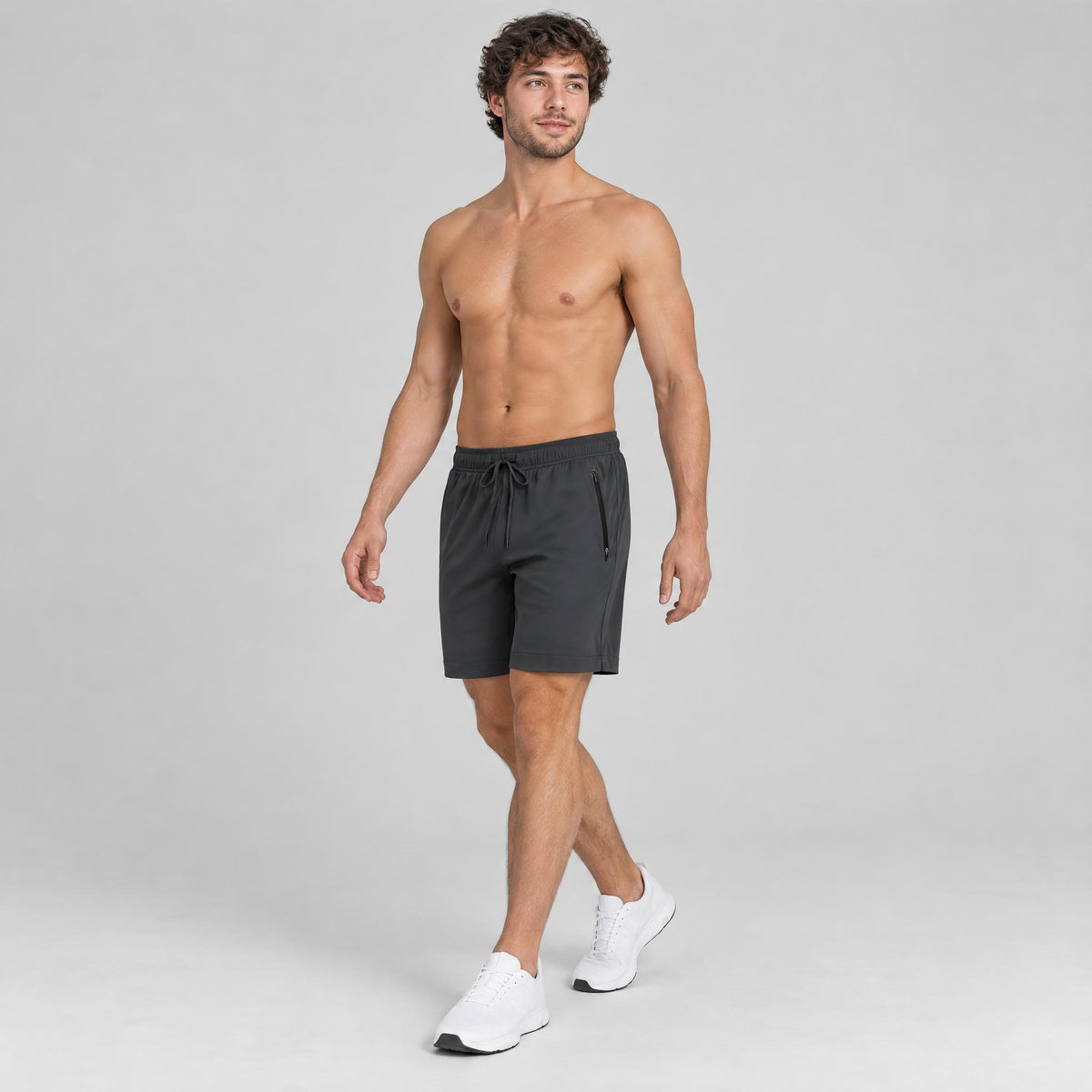 7" Zip Pocket Performance Shorts Dark Grey