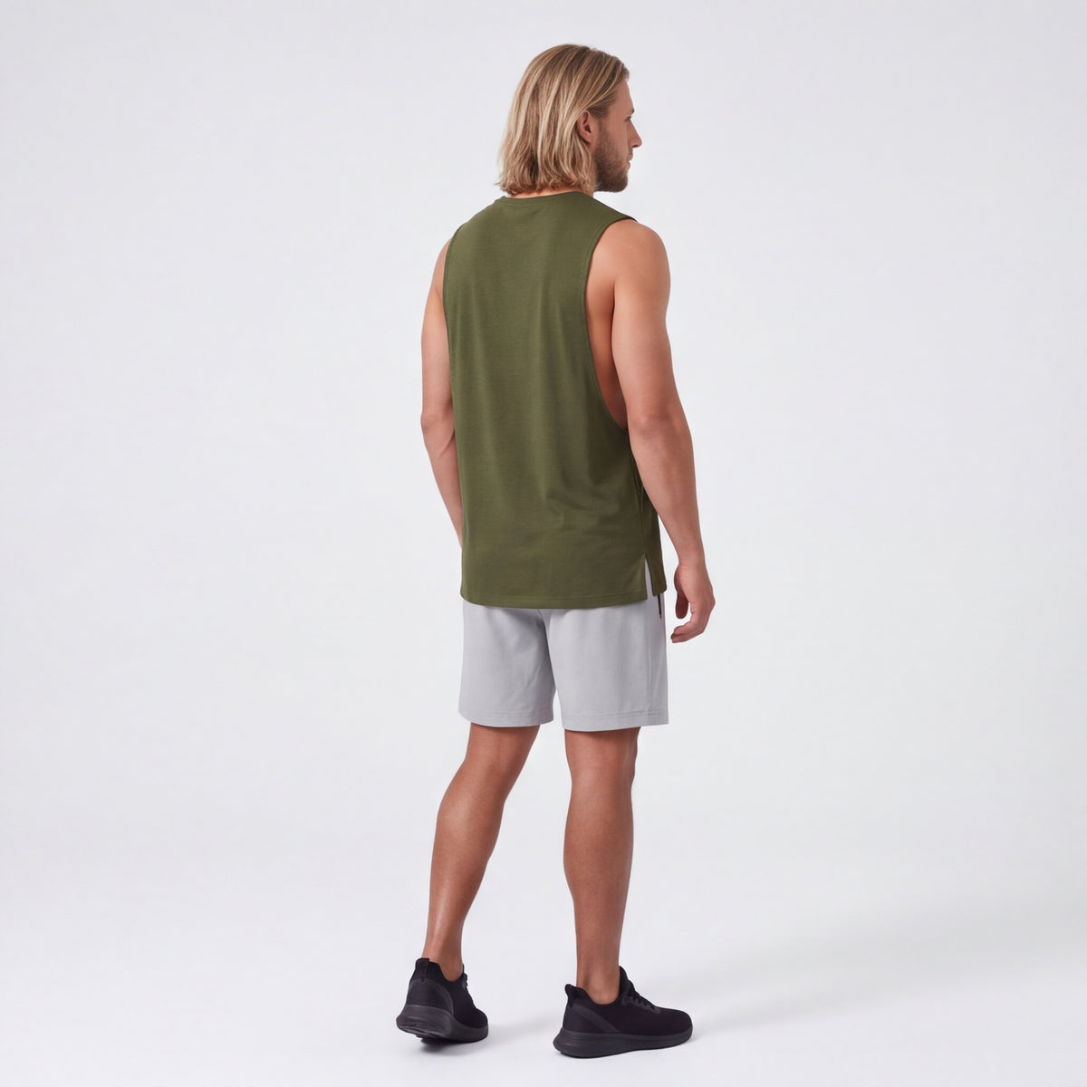 Muscle Cut Training Tank Army Green
