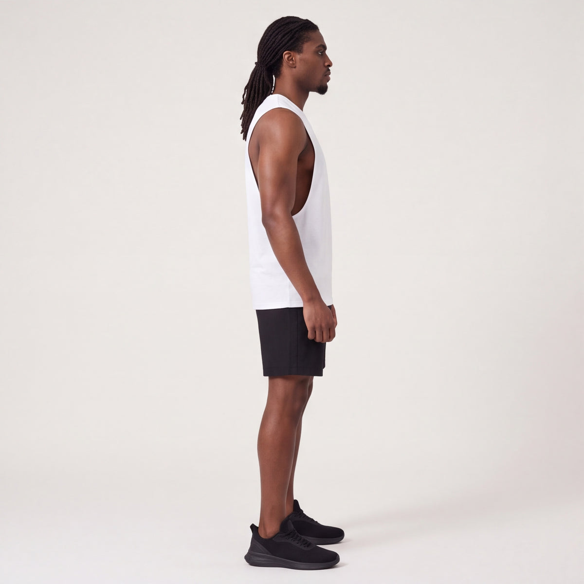 Muscle Cut Training Tank White