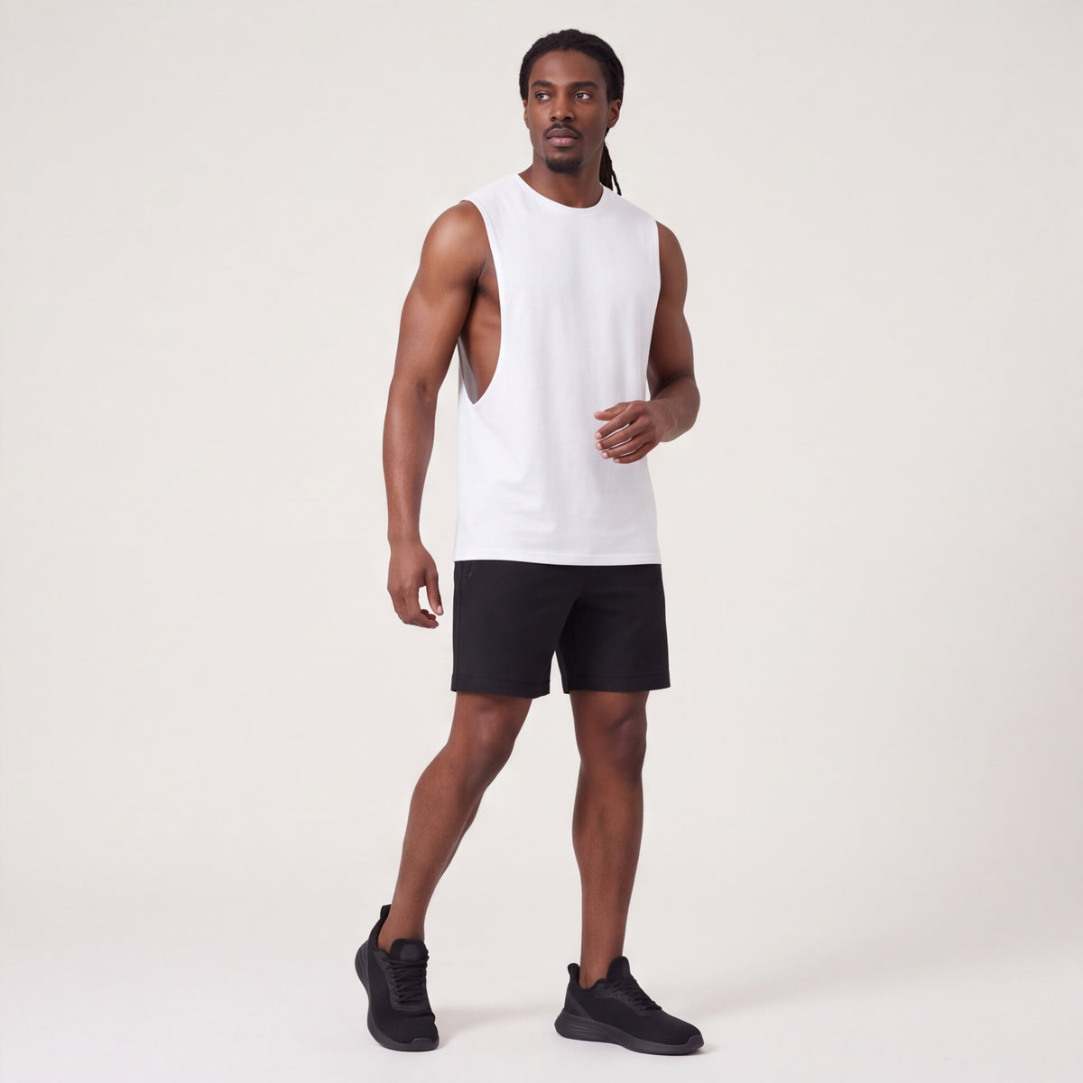 Muscle Cut Training Tank White