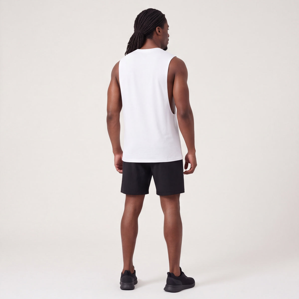 Muscle Cut Training Tank White