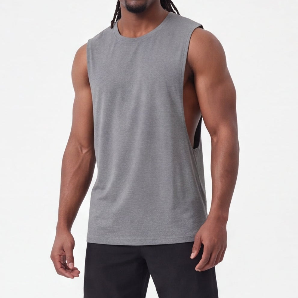 Muscle Cut Training Tank Grey