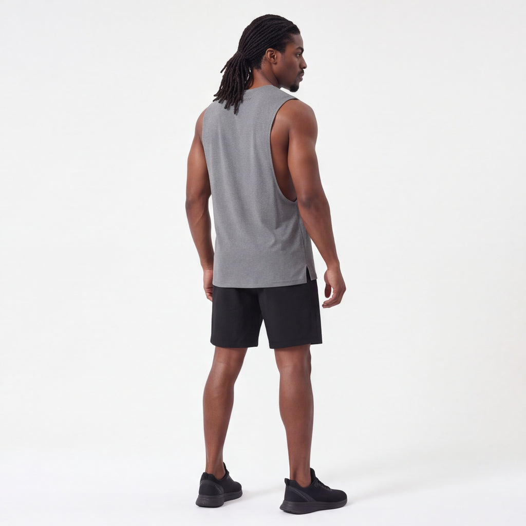Muscle Cut Training Tank Grey