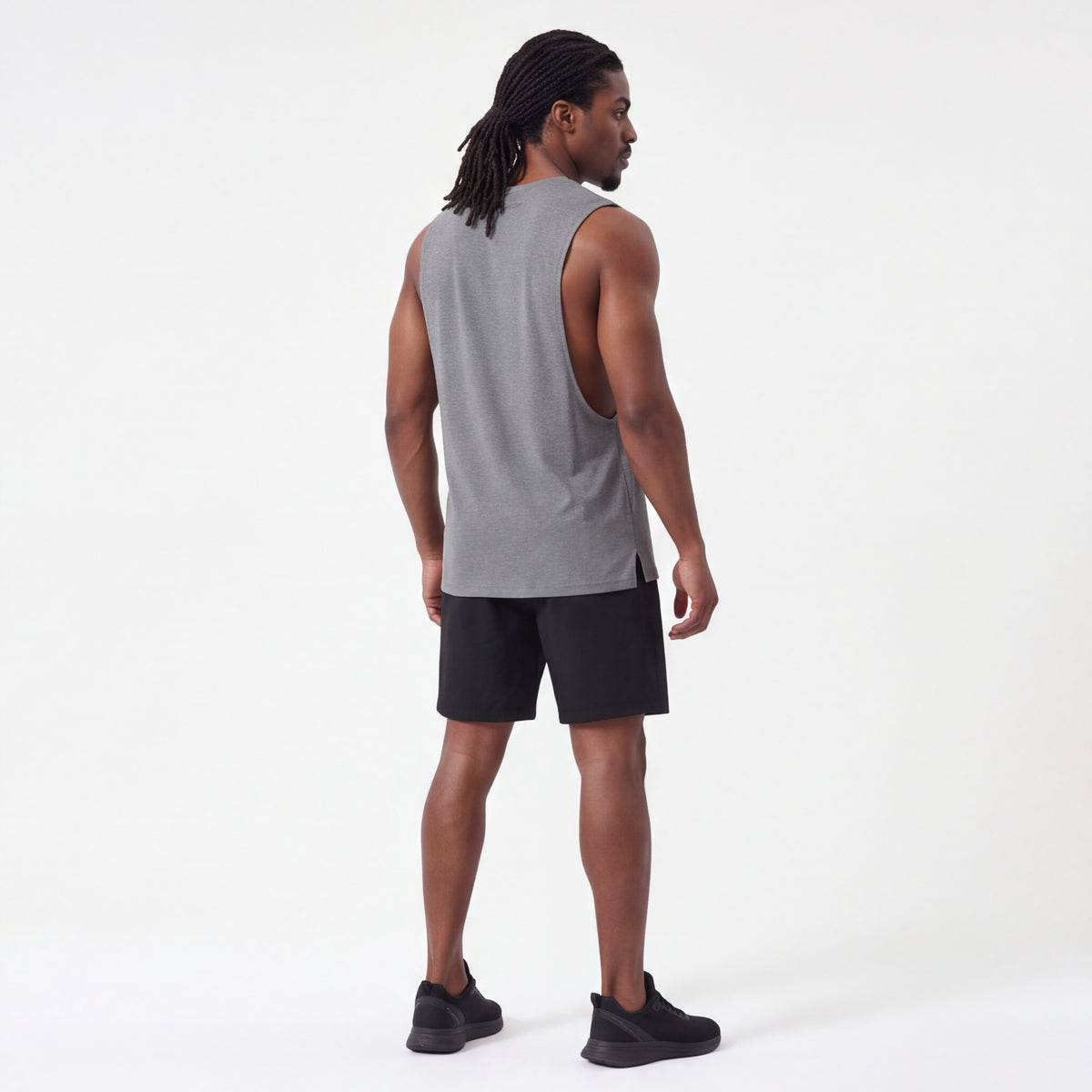 Muscle Cut Training Tank Grey
