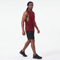Muscle Cut Training Tank Wine Red
