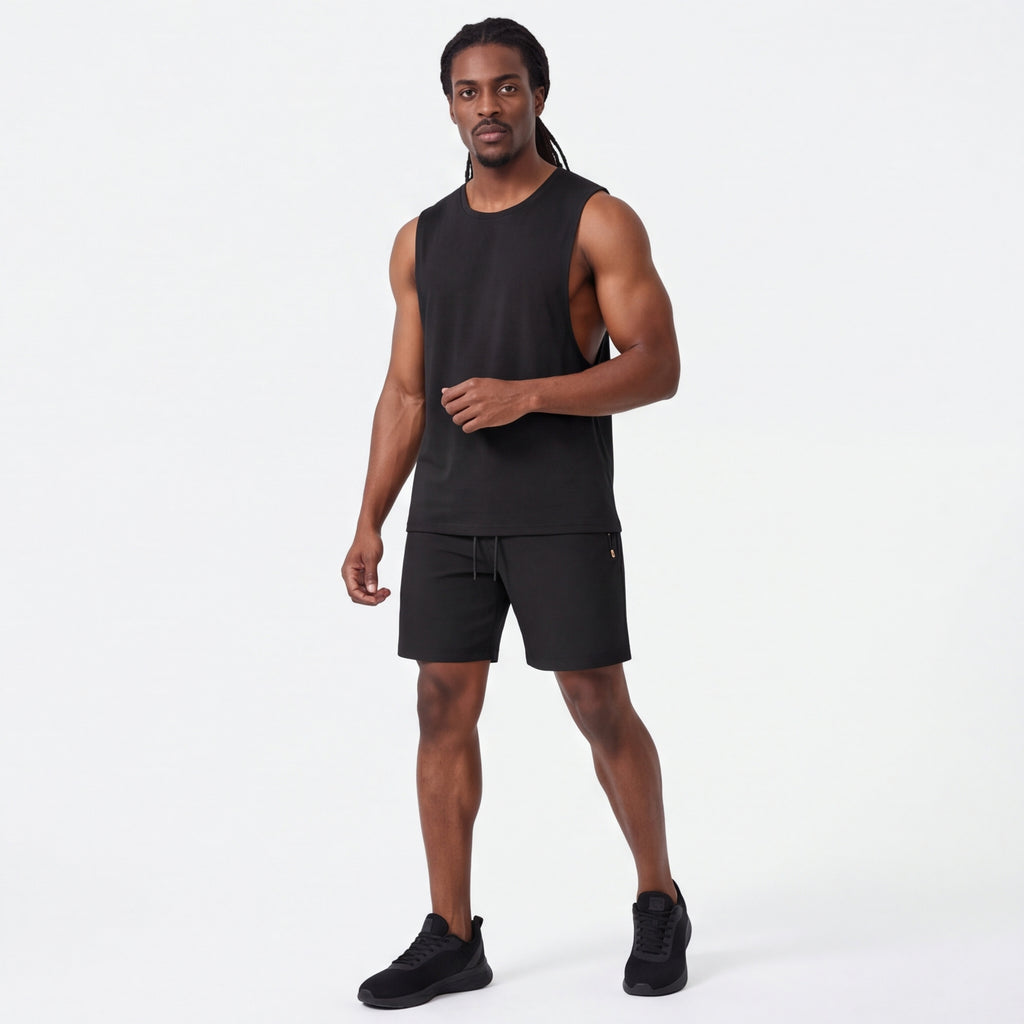 Muscle Cut Training Tank Wine Black