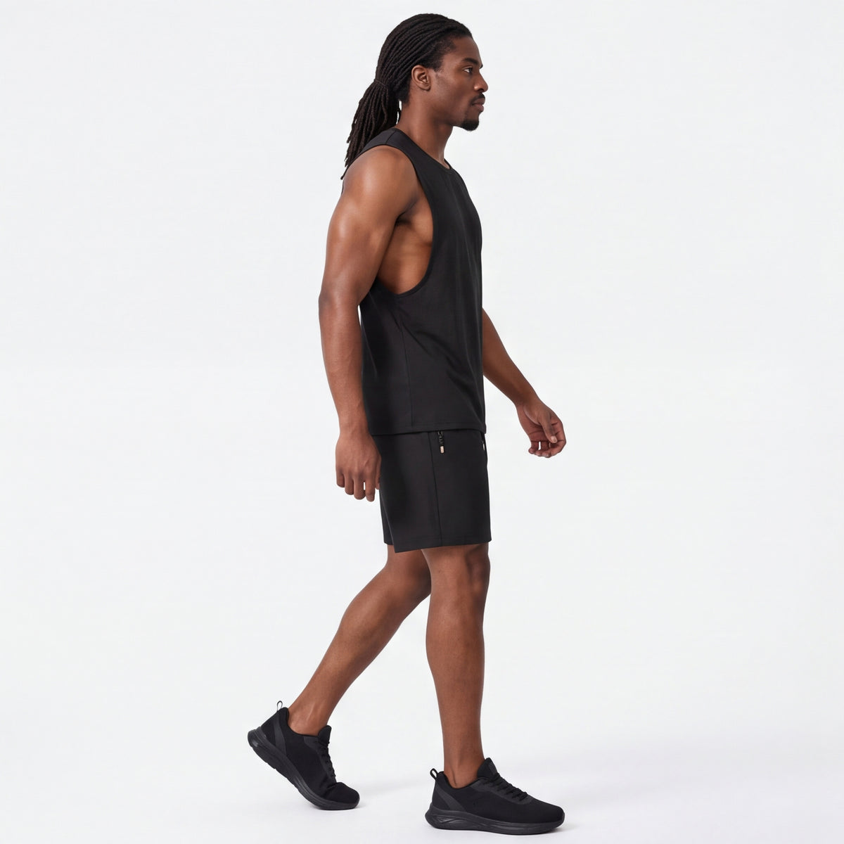 Muscle Cut Training Tank Wine Black