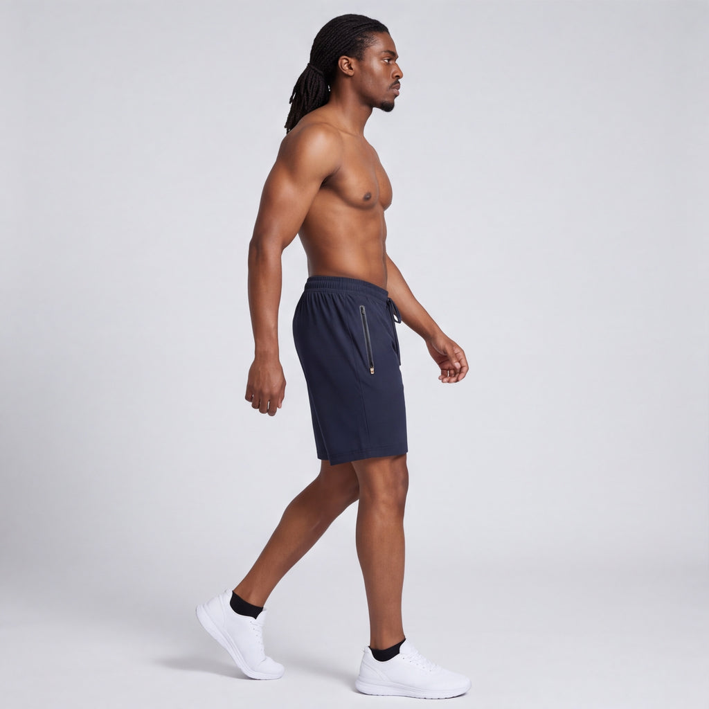 7" Zip Pocket Performance Shorts Navy