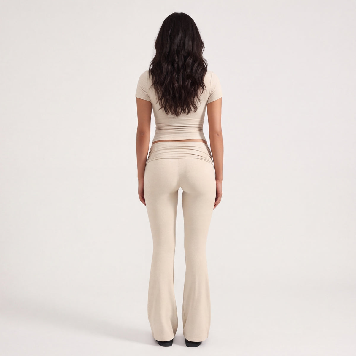 Women's Flare Leggings & Tee Lounge Set Desert Sand
