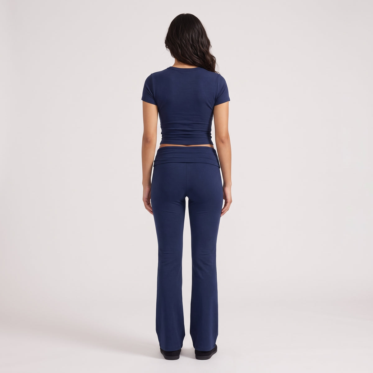 Women's Flare Leggings & Tee Lounge Set Navy