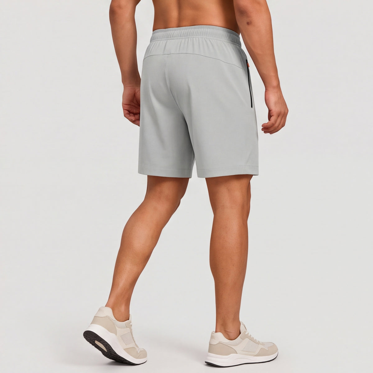 7" Zip Pocket Performance Shorts Light Grey