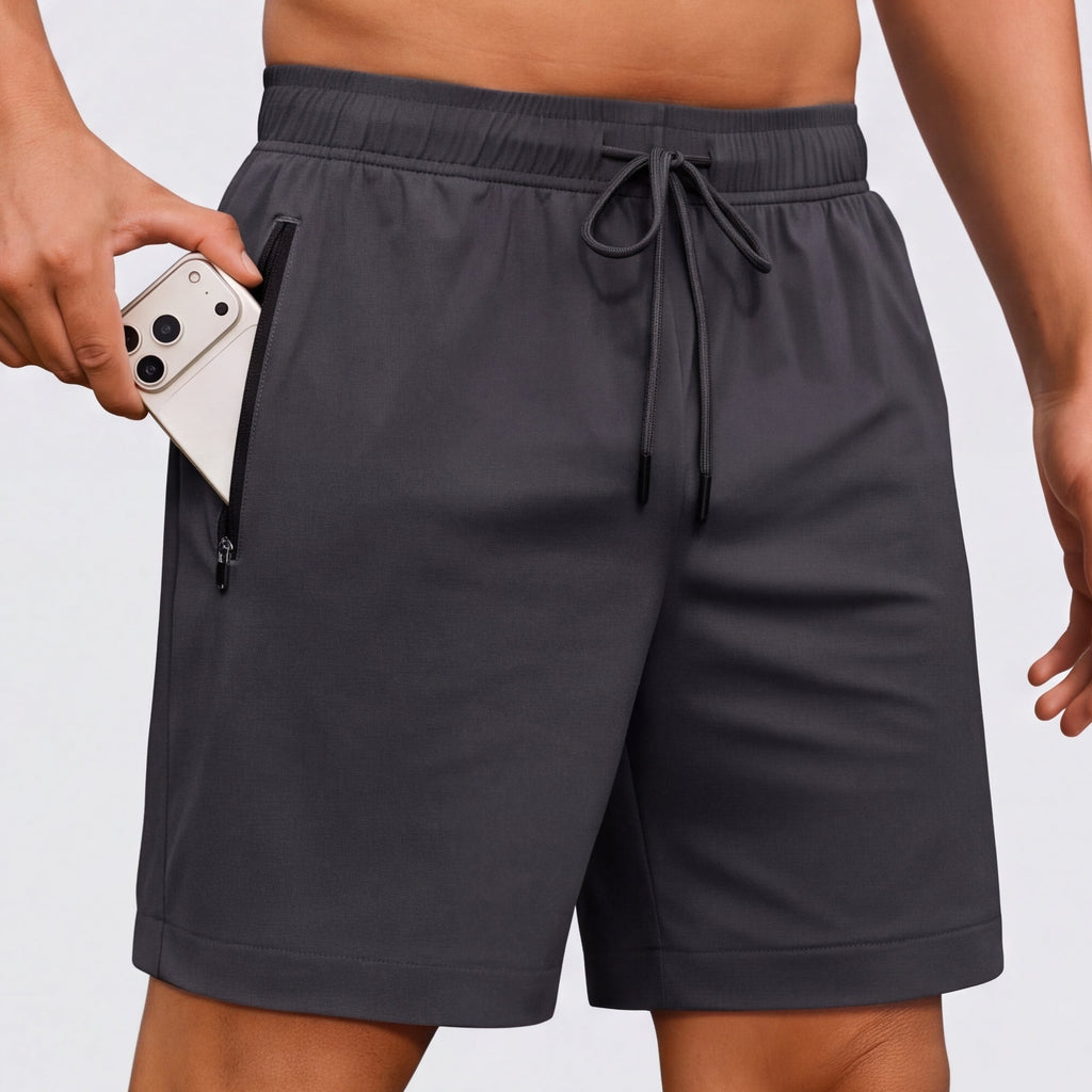 7" Zip Pocket Performance Shorts Dark Grey