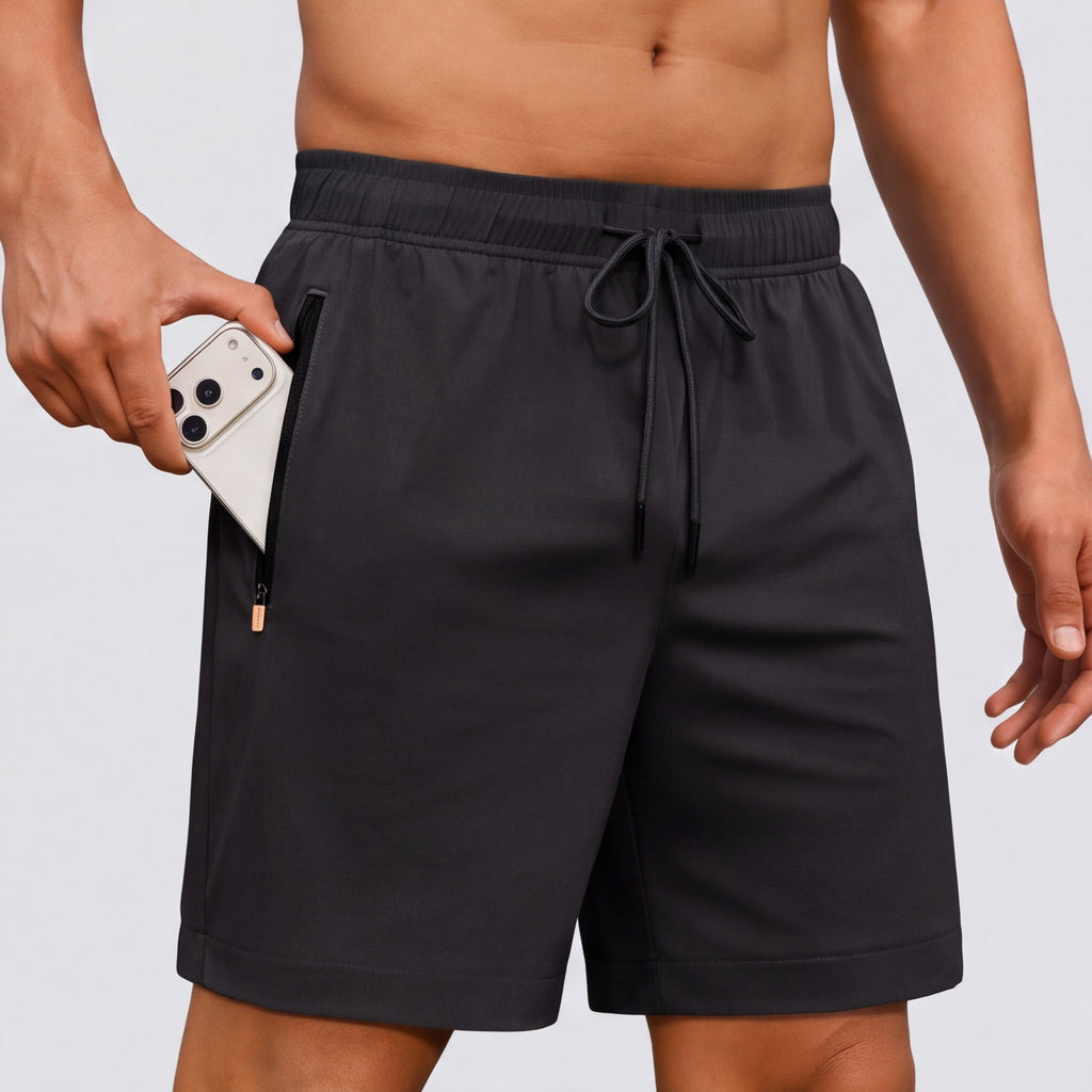 7" Zip Pocket Performance Shorts Black